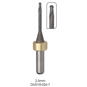 2.5mm Dental Milling Bur For Ivoclar Systems - CVD Diamond Coated