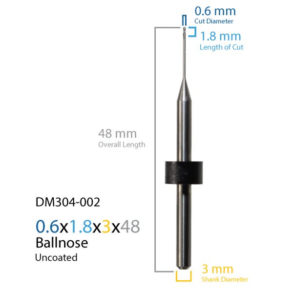 0.6mm Imes-icore Uncoated CAD CAM Milling Bur