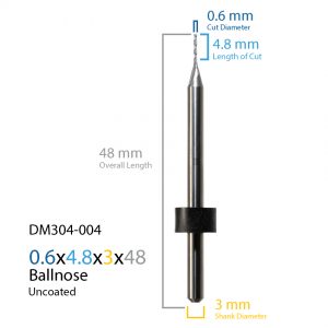 0.6mm Imes-icore Uncoated CAD CAM Milling Bur