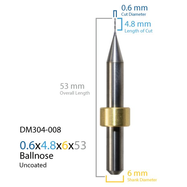 0.6mm Imes-icore Uncoated CAD CAM Milling Bur