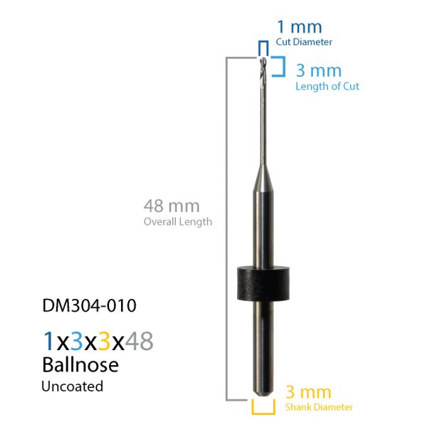 1.0mm Imes-icore Uncoated CAD CAM Milling Bur