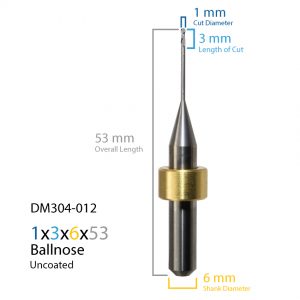 1.0mm Imes-icore Uncoated CAD CAM Milling Bur