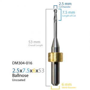 2.5mm Imes-icore Uncoated CAD CAM Milling Bur