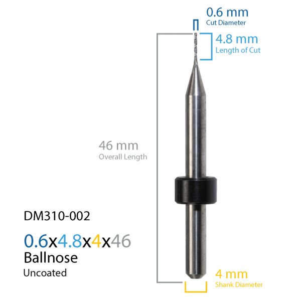 0.6mm Origin & Haas / Yenadent Uncoated CAD CAM Milling Bur