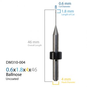 0.6mm Origin & Haas / Yenadent Uncoated CAD CAM Milling Bur